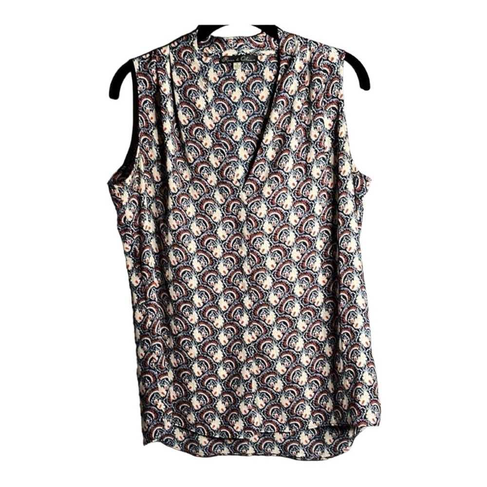 ROSE+OLIVE Blue and Pink Sleeveless Tunic Size Medium